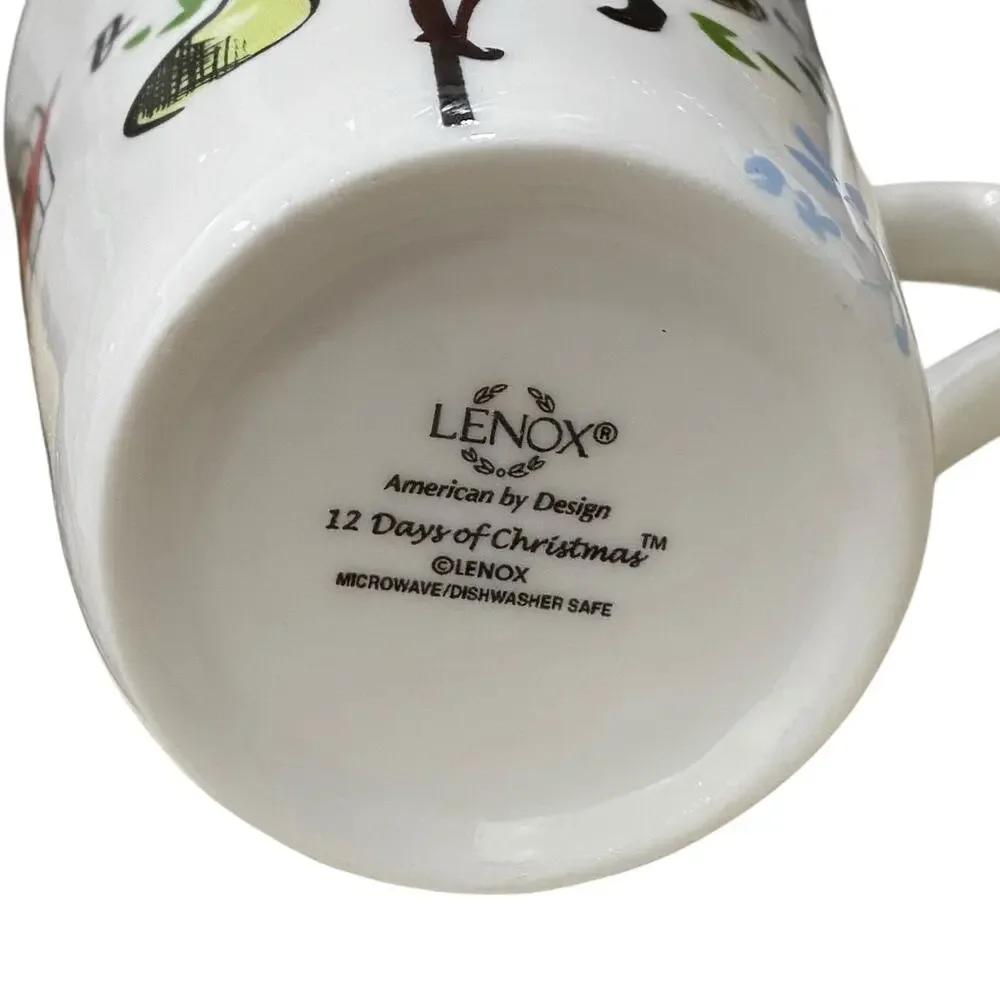 ONE Lenox Porcelain Mug - “12 Days of Christmas” (Days 1, 2, 3) Replacement Cup
